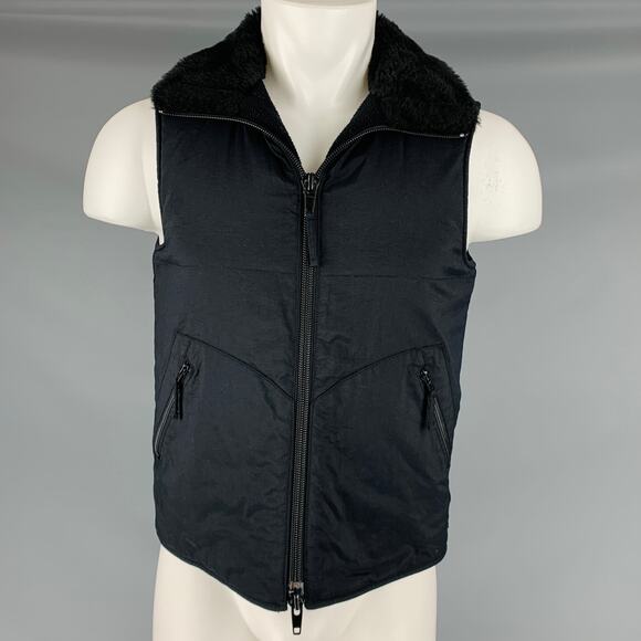 ARMANI EXCHANGE Size S Black Nylon Zip Up Vest - Picture 1 of 5